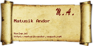 Matusik Andor névjegykártya